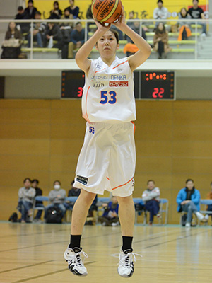 3Pシュートを放つ近藤選手